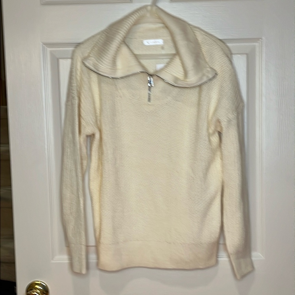 Kirundo Zip Neck Sweater - cream color, size S NWT